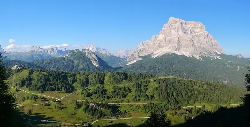 Panoramic view of Monte Pelmo, the Dolomites, Belluno.