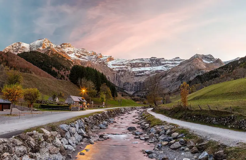 The Pyrénées National Park, Cirque de Gavarnie, Gave de Gavarnie river.