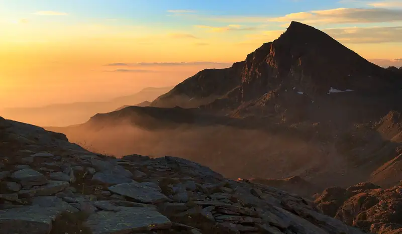 Early morning shot of the Viso Mozzo (mozzo means cut and in fact it is some 800 meters smaller than the Monviso, which is on the right from this perspective…