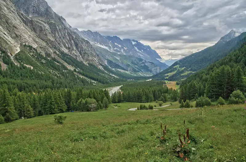 A view to Val Veny towards northeast in 2010 August.